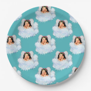 Engel in den Wolken 2-Lt Aquamarin-PAPER-PARTY PLA Pappteller