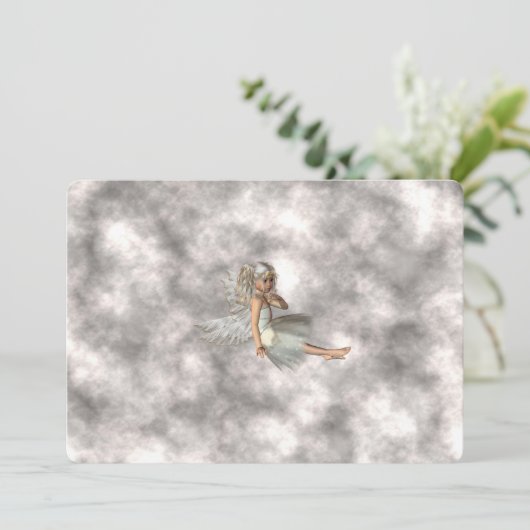 Engel in den Wolken Einladung (Stehend Vorderseite)