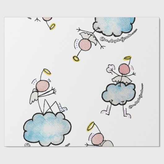 Engel in den Wolken Geschenkpapier (Flach)