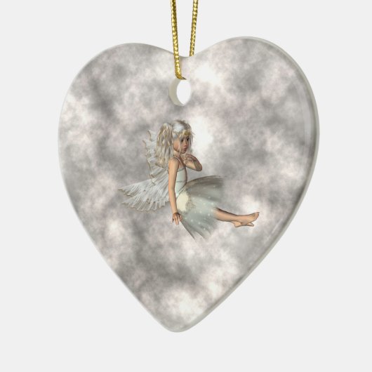Engel in den Wolken Keramikornament (Links)