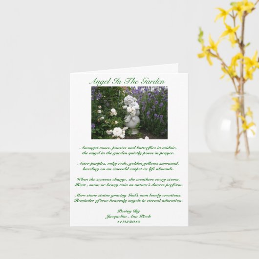 Engel in der Gartengrußkarte Karte (Gelbe Blume)