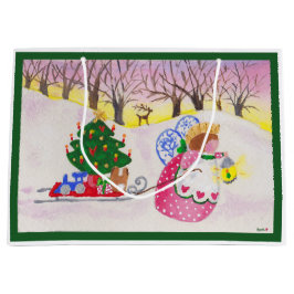 Engel in der Geschenktasche aus Holz Große Geschenktüte