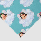 Engel in der Wolkendecke 2-Lt Aquamarin-TISSUE WRA Seidenpapier (Ausschnitt)