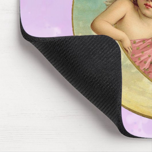 Engel in einem Halbmondbild Mousepad (Ecke)