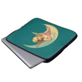 Engel in einem halbmondförmigen Jahrgang Laptopschutzhülle (Vorne Knopf)