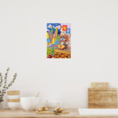 Engel in einer Ecke der Stadt. Poster (Küche)
