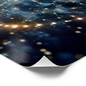 Engel in einer reinen Wasserblase auf einem blauen Poster (Ecke)