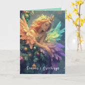 Engel in einer Weihnachtsbaumkarte Karte (Gelbe Blume)