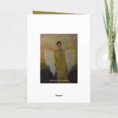 Engel in grün und goldfarben dankeskarte (Rückseite)