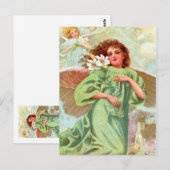 Engel in grüner Manschette Postkarte (Vorne/Hinten)
