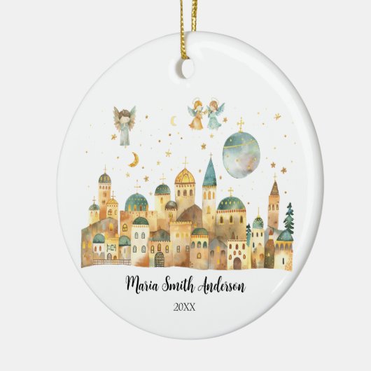 Engel in Jerusalem Weihnachtskrippen sehen Keramik Ornament (Links)