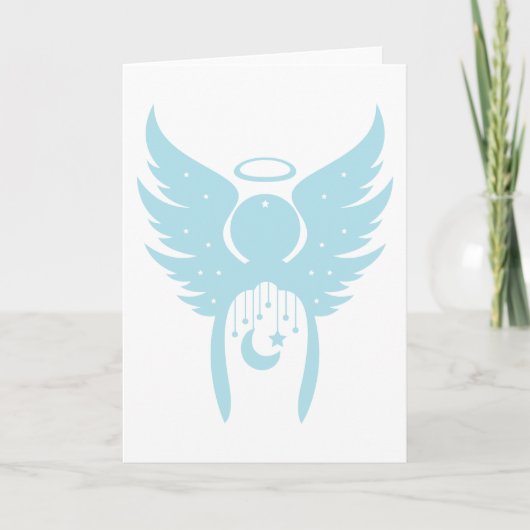 Engel in Light Blue Grußkarten Karte (Vorderseite)