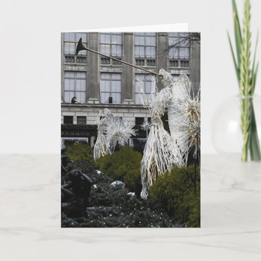 Engel in Manhattan, NYC Weihnachtskarte Feiertagskarte (Vorderseite)