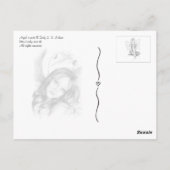 Engel in rosa Postkarte (Rückseite)