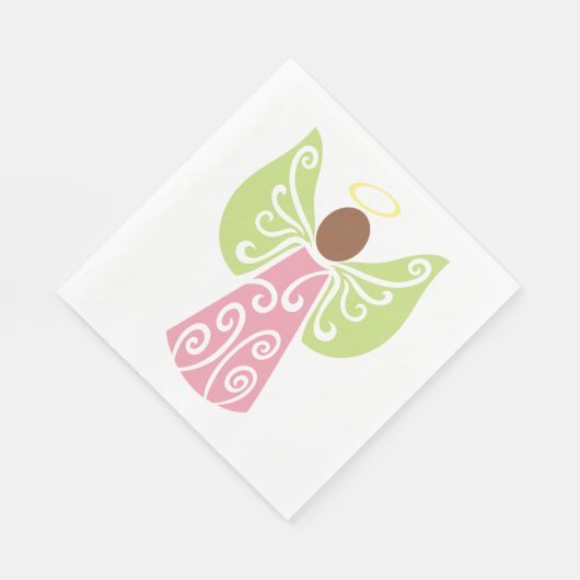 Engel in Rosa Serviette (Ecke)