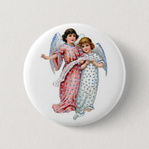 Engel in Rosa und Blau Button