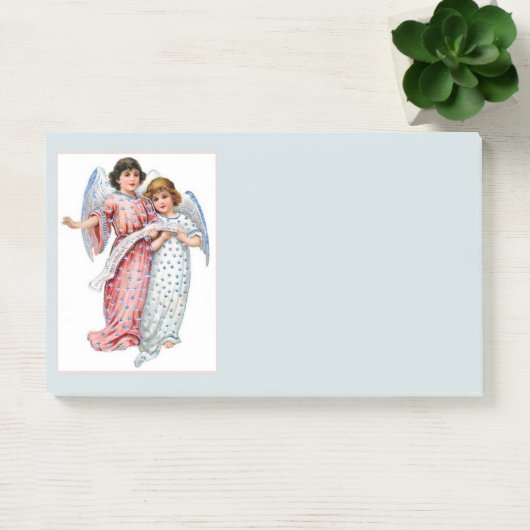 Engel in rosa und blauer Post-it-Notiz Post-it Klebezettel (Büro)