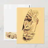 Engel in Rosa und Gold Postkarte (Vorne/Hinten)