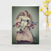 Engel in Rosa und Weiß: Leere Karte (Gelbe Blume)