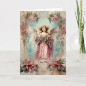 Engel in roter Farbe Vintag Karte (Vorderseite)