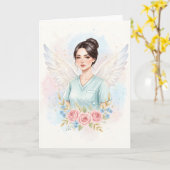 Engel in Stethoskopen Karte (Gelbe Blume)