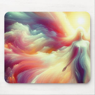Engel in Verkleidung in den Wolken auf einem Deskt Mousepad