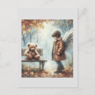 Engel-Junge mit Teddybär Postkarte
