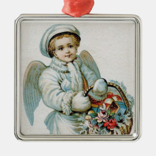 Engel-Jungen-Schmuck Silbernes Ornament