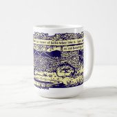 Engel & Kaninchen im Blumengarten mit Motto Banner Kaffeetasse (VorderseiteRechts)