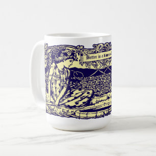 Engel & Kaninchen im Blumengarten mit Motto Banner Kaffeetasse