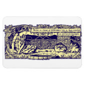 Engel & Kaninchen im Blumengarten mit Motto Banner Magnet (Horizontal)