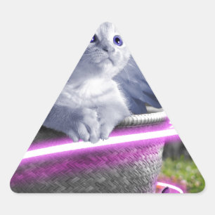 Engel Katze Dreieckiger Aufkleber