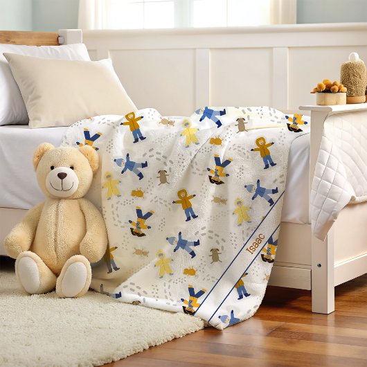 Engel Kinder und Haustiere / mit Namen Fleecedecke