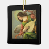 Engel malt mit Mandoline  Keramikornament (Links)