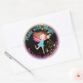 Engel-Märchengarn Strickkronen, Handwerkskunst Runder Aufkleber (Umschlag)