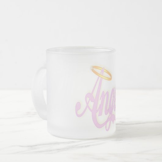 Engel - mattierte GlasTasse Mattglastasse (Vorderseite Links)