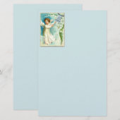Engel mit Blauer Glocke Briefpapier (Vorne/Hinten)
