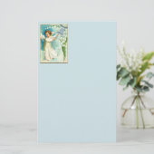 Engel mit Blauer Glocke Briefpapier (Stehend Vorderseite)