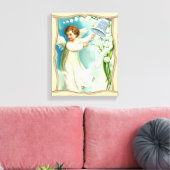Engel mit Blauer Glocke Leinwanddruck (Insitu (Wohnzimmer))