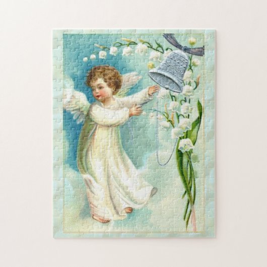 Engel mit Blauer Glocke Puzzle (Vertikal)