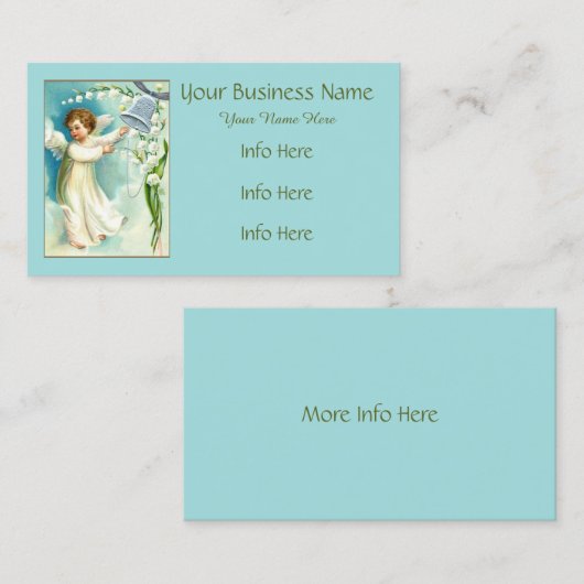 Engel mit Blauer Glocke Visitenkarte (Vorne/Hinten)