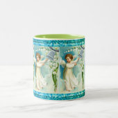 Engel mit Blauer Glocke Zweifarbige Tasse (Mittel)
