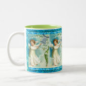 Engel mit Blauer Glocke Zweifarbige Tasse (Links)