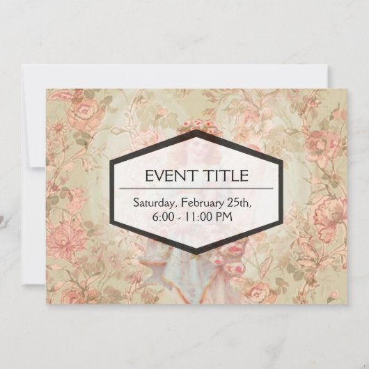 Engel mit Blume Einladung (Rückseite)