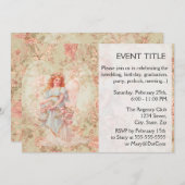 Engel mit Blume Einladung (Vorne/Hinten)