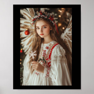 Engel mit Blume Poster