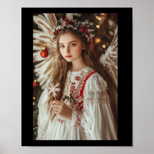 Engel mit Blume Poster (Vorne)