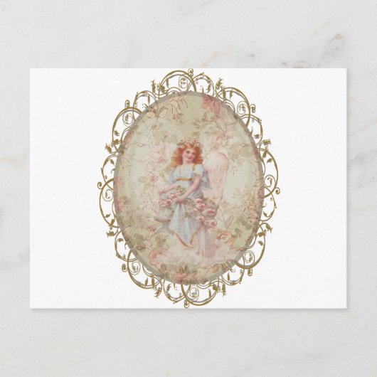 Engel mit Blume Postkarte (Vorderseite)