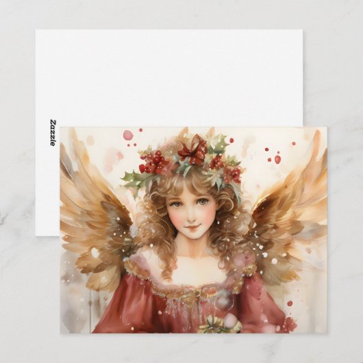 Engel mit Blume Weihnachten (Vorne/Hinten)