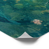 Engel mit Blumen im Traum – Sanfte Grüne Fantasie  Poster (Ecke)